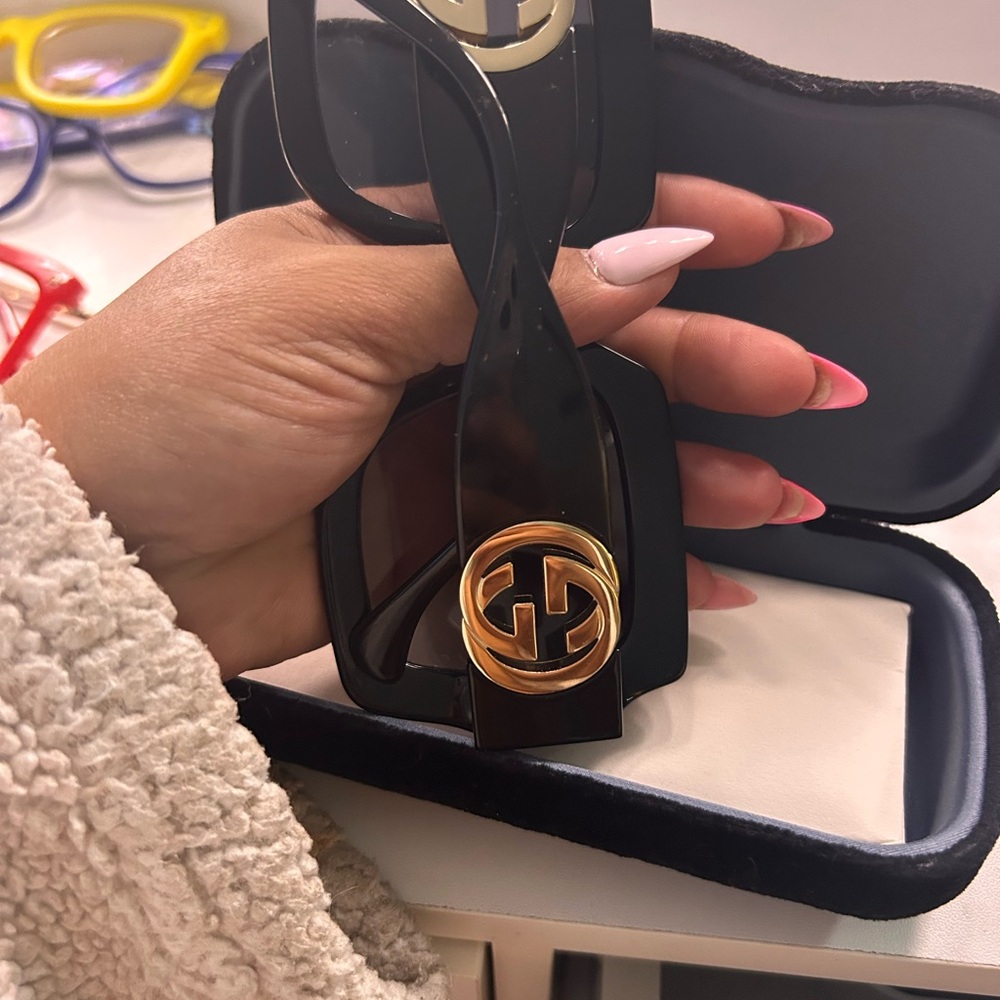 Gucci Black Sunglasses with Gold Logo